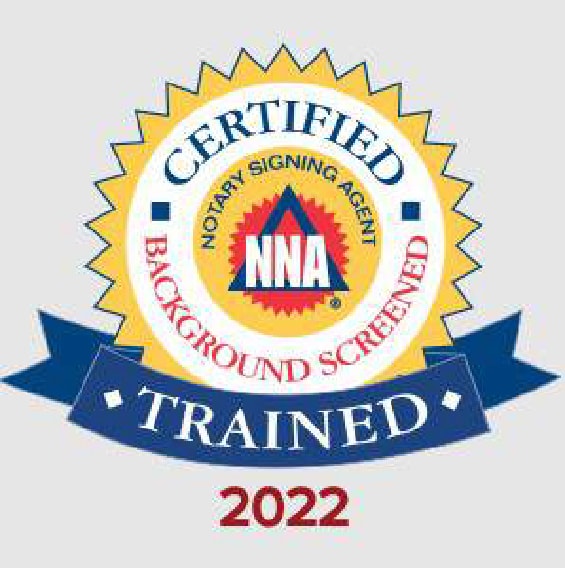 Background Screened and TRAINED Notary Signing Agent Certificate